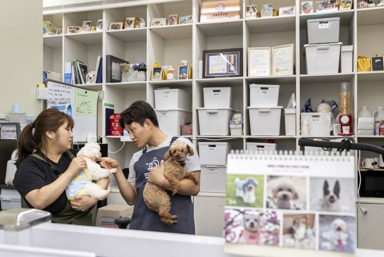 인천광역시의회 석정규 의원이 최근 서구 소재 민간단체 유기견 보호시설을 방문해 유기동물 봉사활동을 하고 있다.