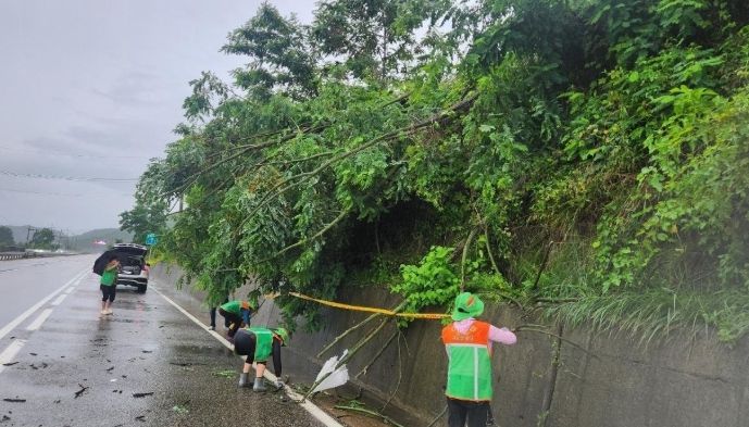 지역자율방재단, 집중호우 복구 총력 지원